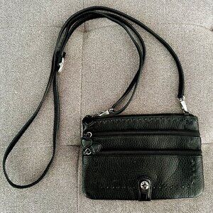 Vintage Brighton Genuine Black Leather Small Crossbody Purse